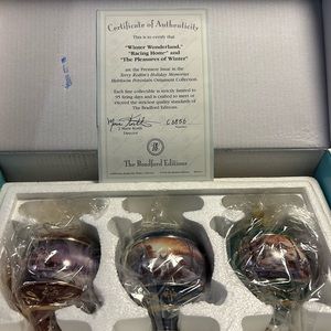 Bradford Christmas Ornaments Terry Redlin Porcelain Holiday Memories COA Vintage